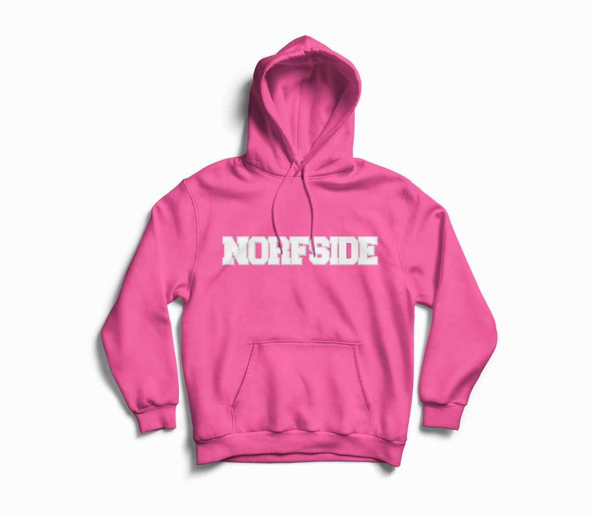 Image of Safety Pink "NORFSIDE"  Chenille Patch Hoodie