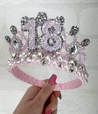 Image 1 of Pink & Silver Birthday Tiara
