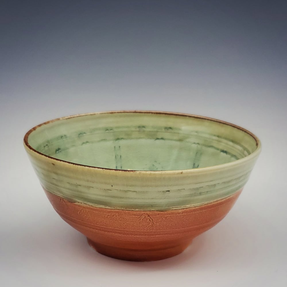 Image of Woodfired Apple Green Mandala Bowl