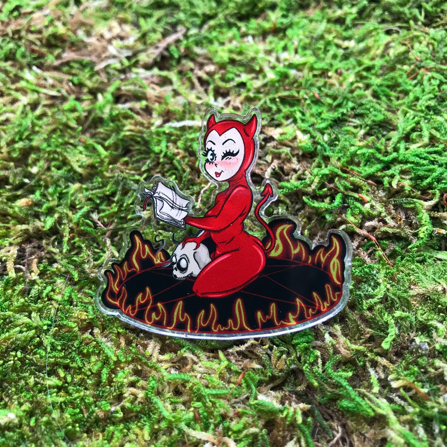  DISCONTINUED: Devil Girl Acrylic Pins 