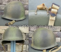 Image 2 of WWII M2 D-bale 517th PRCT Airborne Helmet Paratrooper Front Seam 