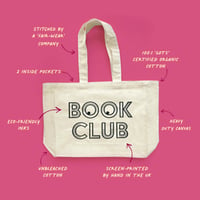 Image 3 of Book Club organic cotton tote bag