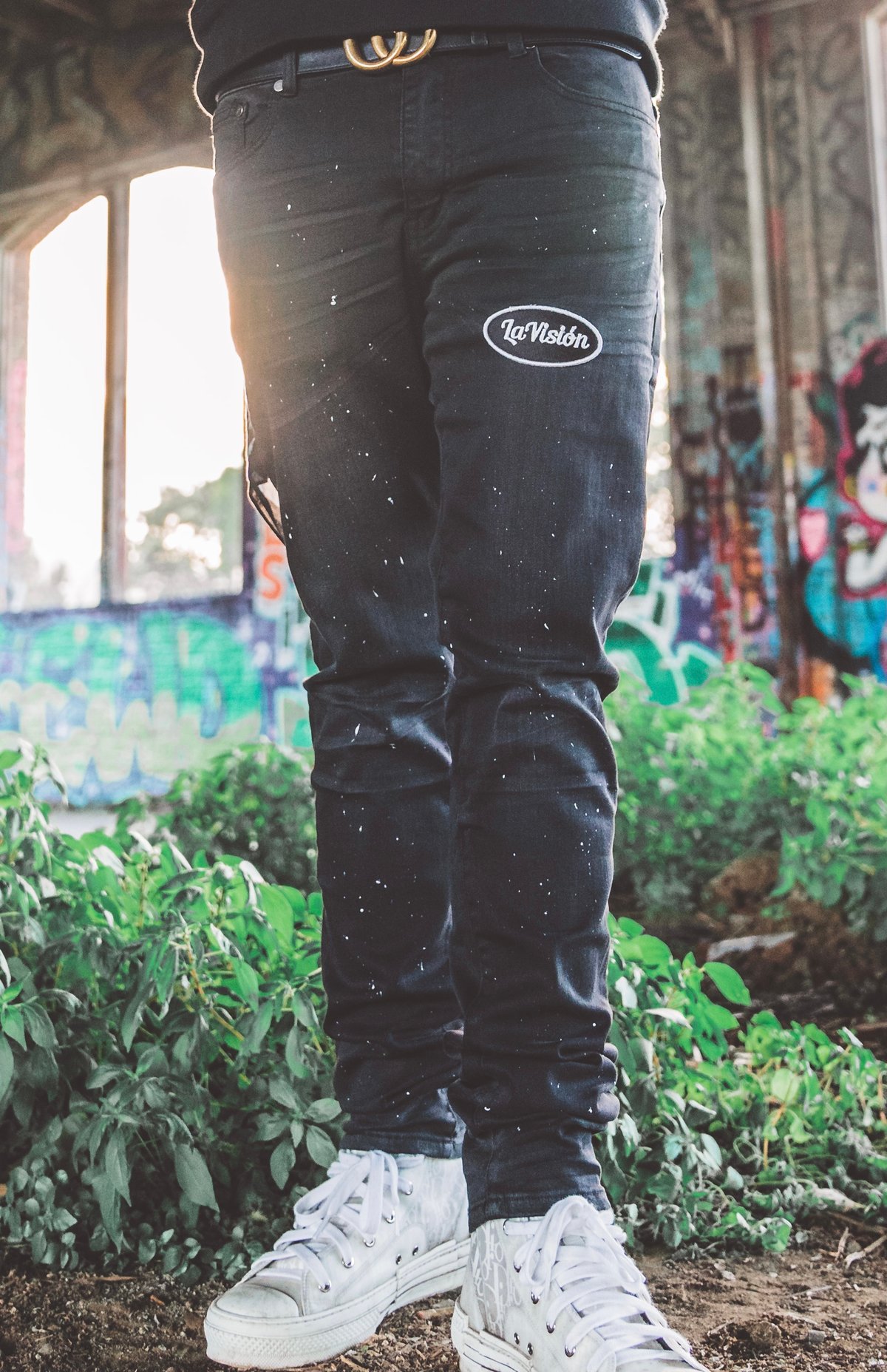 Image of VISIONS "LA VISIÓN" PATCH DENIM (BLACK)