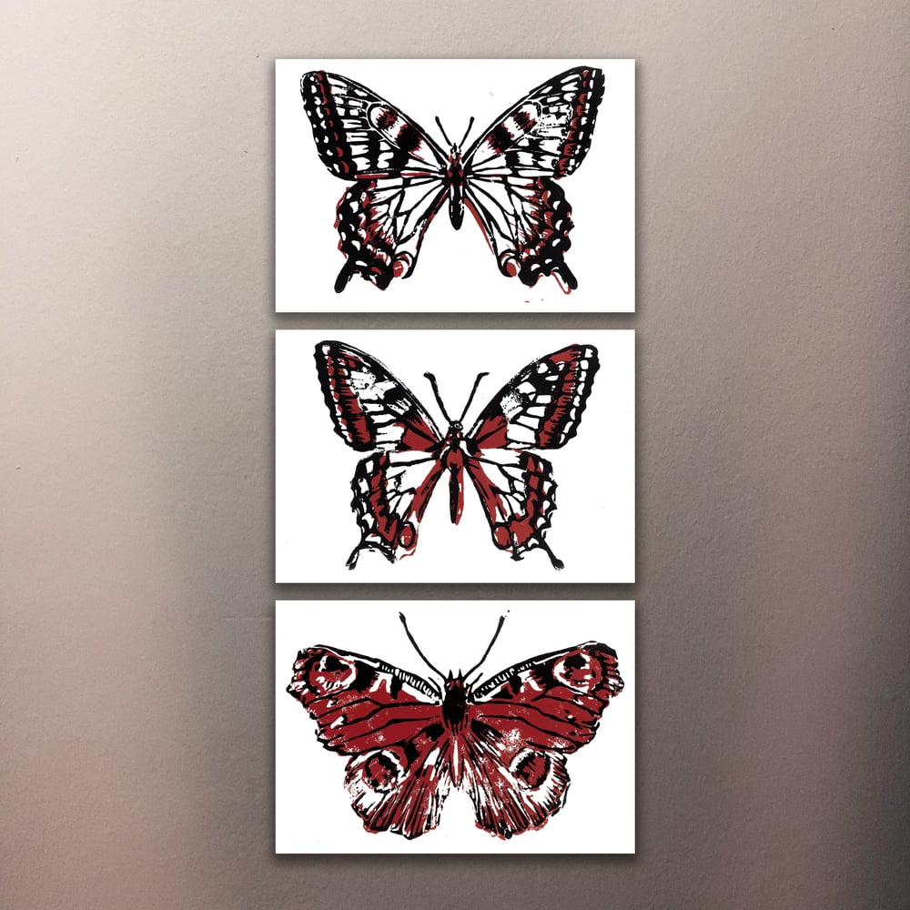 lino print set  - butterflies -