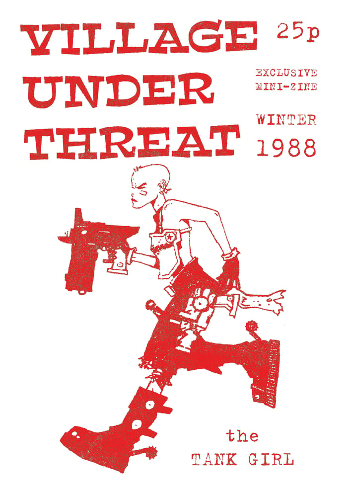 Image of "VILLAGE UNDER THREAT" VINTAGE 1988 ZINE FACSIMILE - RED "DIRTY BASTARD" EDITION