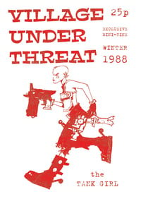 Image 1 of "VILLAGE UNDER THREAT" VINTAGE 1988 ZINE FACSIMILE - RED "DIRTY BASTARD" EDITION