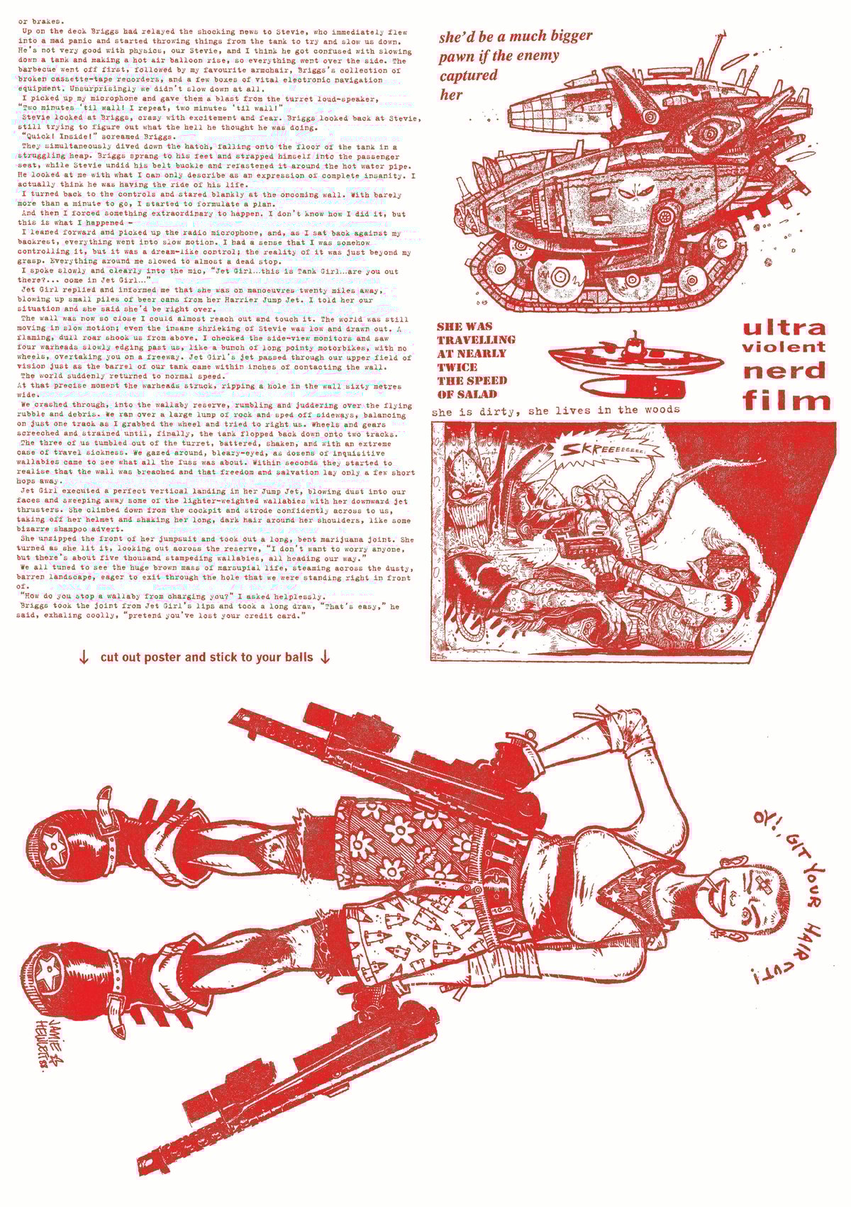 Image of "VILLAGE UNDER THREAT" VINTAGE 1988 ZINE FACSIMILE - RED "DIRTY BASTARD" EDITION