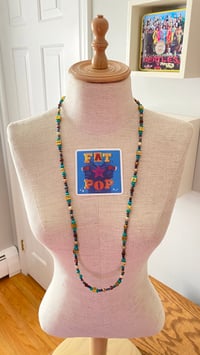 Image 1 of *FAT POP* Blue Beaded Necklace 35 or 26 inches long