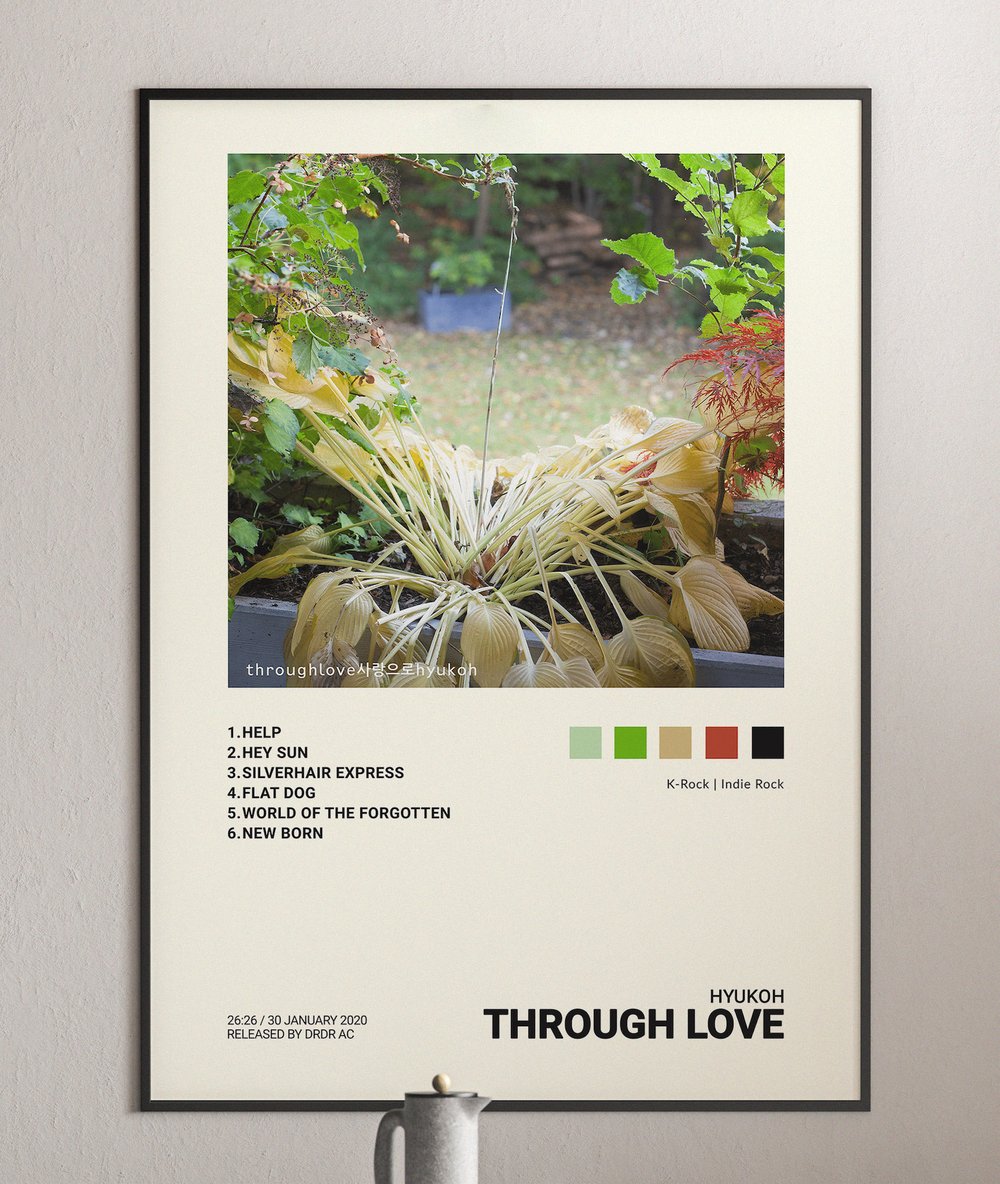 Hyukoh - Through Love, KPOP, KROCK, Indie Album Cover Poster