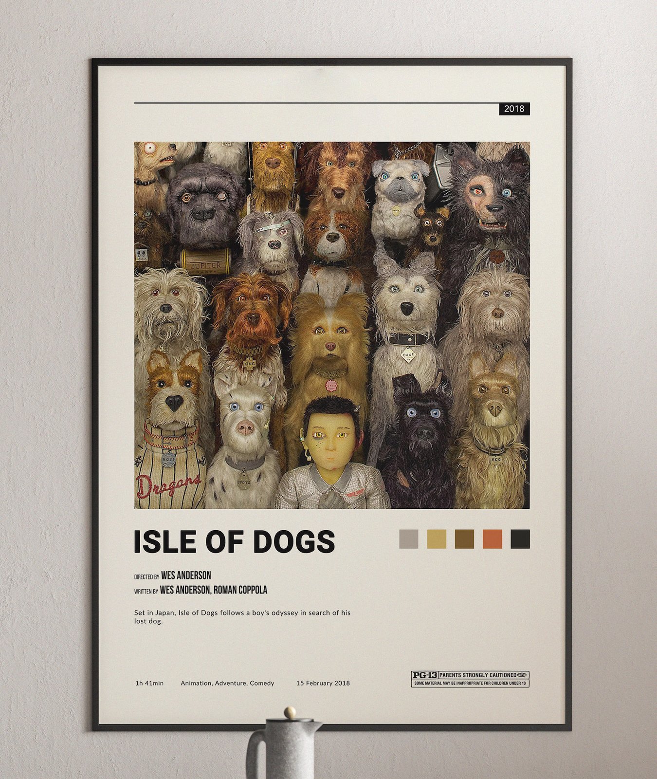 ISLE OF A DOG Original Movie Poster 12x27" Italian WES ANDERSON 