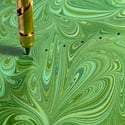 Marbled Notebook Green Swirls Collection