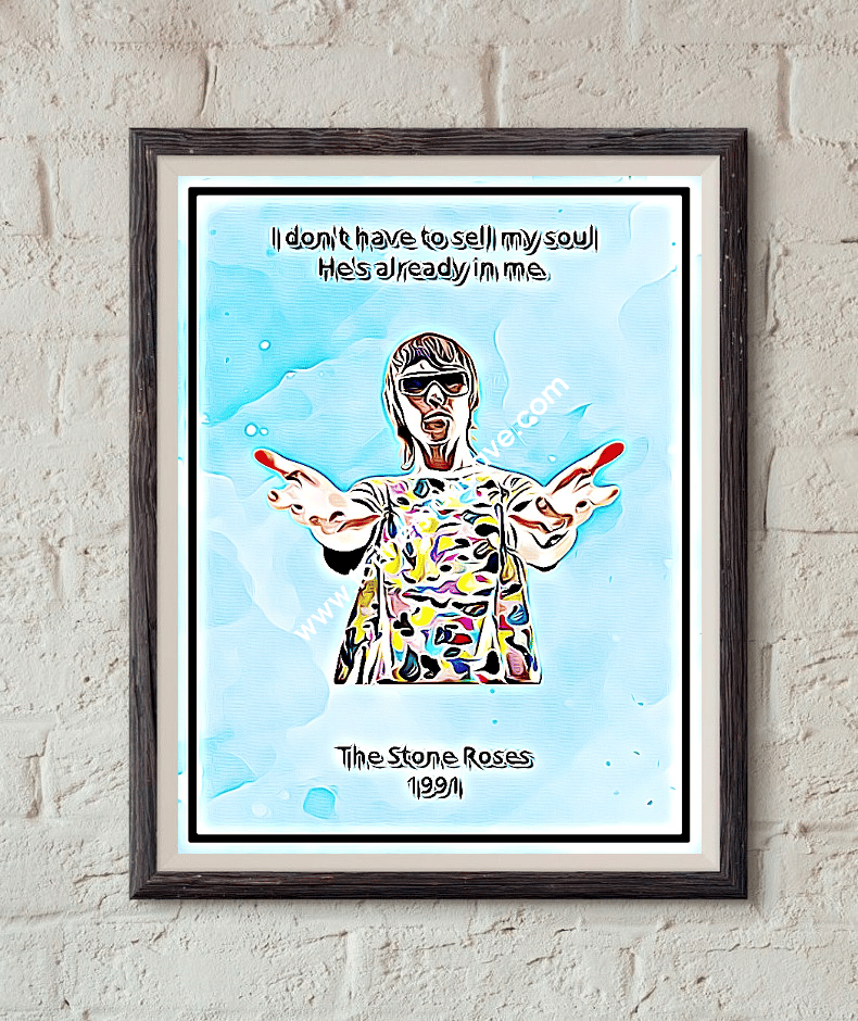 Image of STONE ROSES / IAN BROWN - "ADORDED" DIGITAL OIL PAINTING - PRINT 