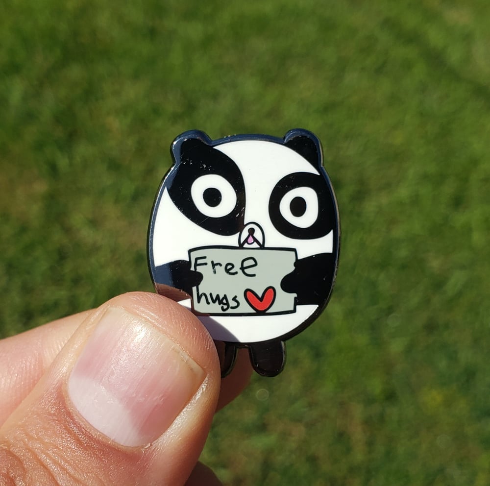 Free Hugs Panda Enamel Pin 