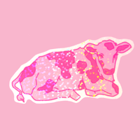 Image 1 of strawberry cow sticker