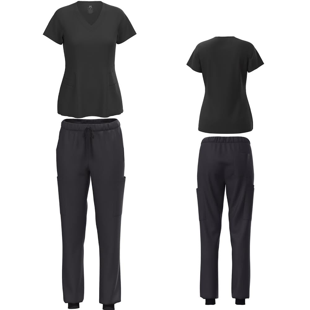 Black Jogger Scrub Set | Scrubs Couture llc