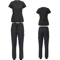 Image 4 of Black Jogger Scrub Set 