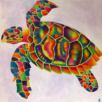 Image 1 of Rainbow Turtle Print 