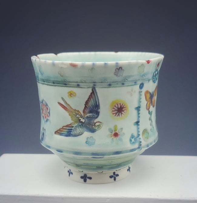 Sphinx Moth Small Porcelain Tea Tumbler