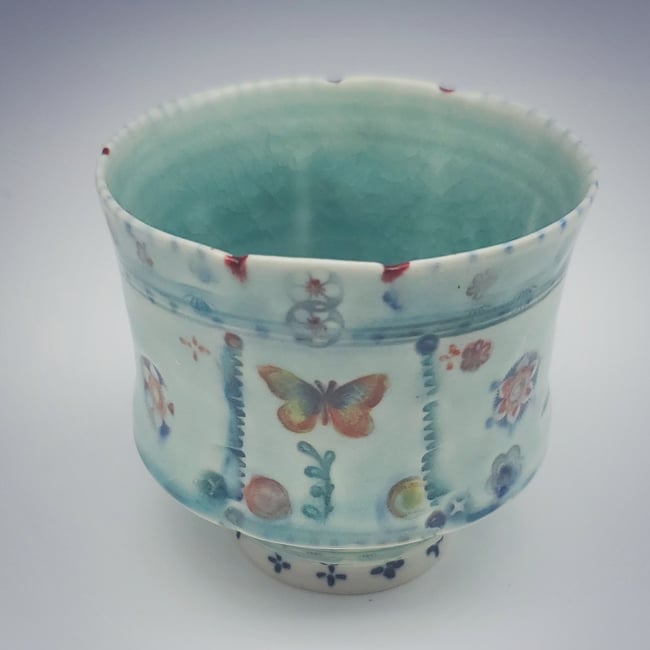 Sphinx Moth Small Porcelain Tea Tumbler
