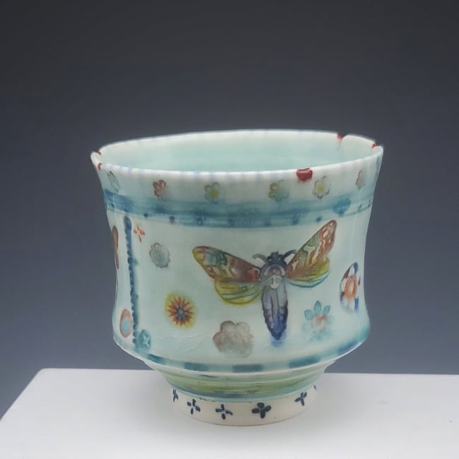 Sphinx Moth Small Porcelain Tea Tumbler