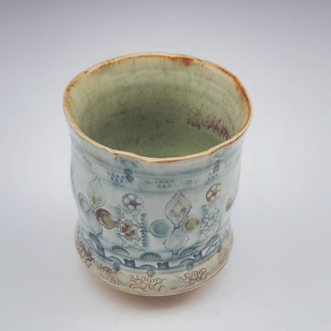 Porcelain Woodfired Tapestry Tea Tumbler