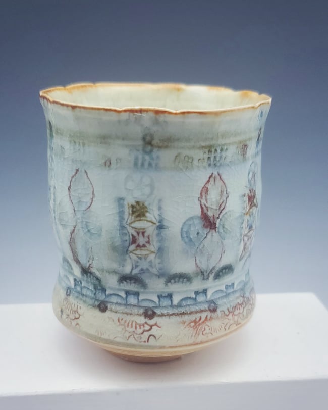 Porcelain Woodfired Tapestry Tea Tumbler