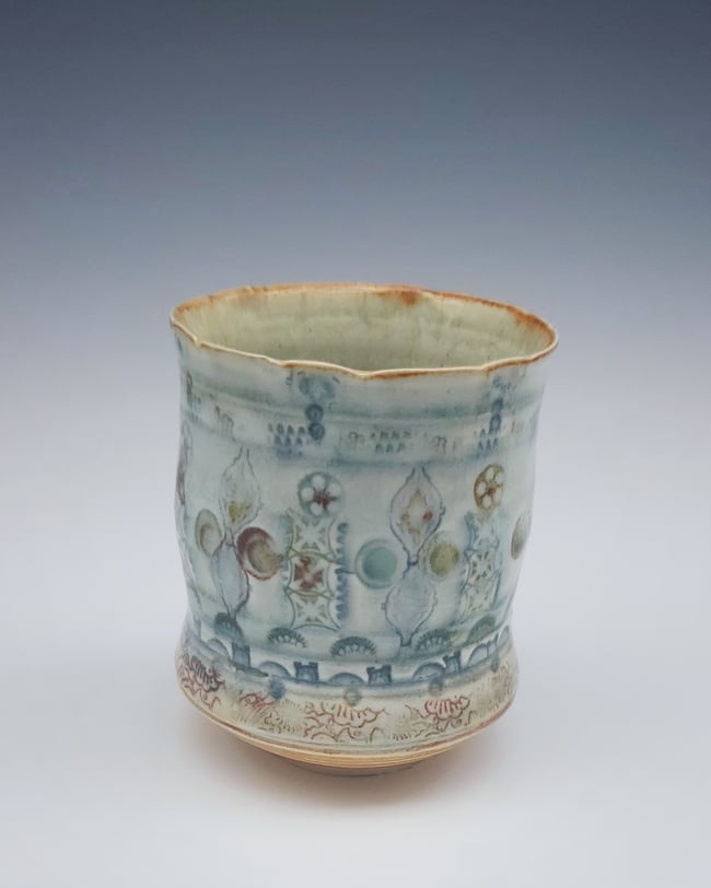 Porcelain Woodfired Tapestry Tea Tumbler