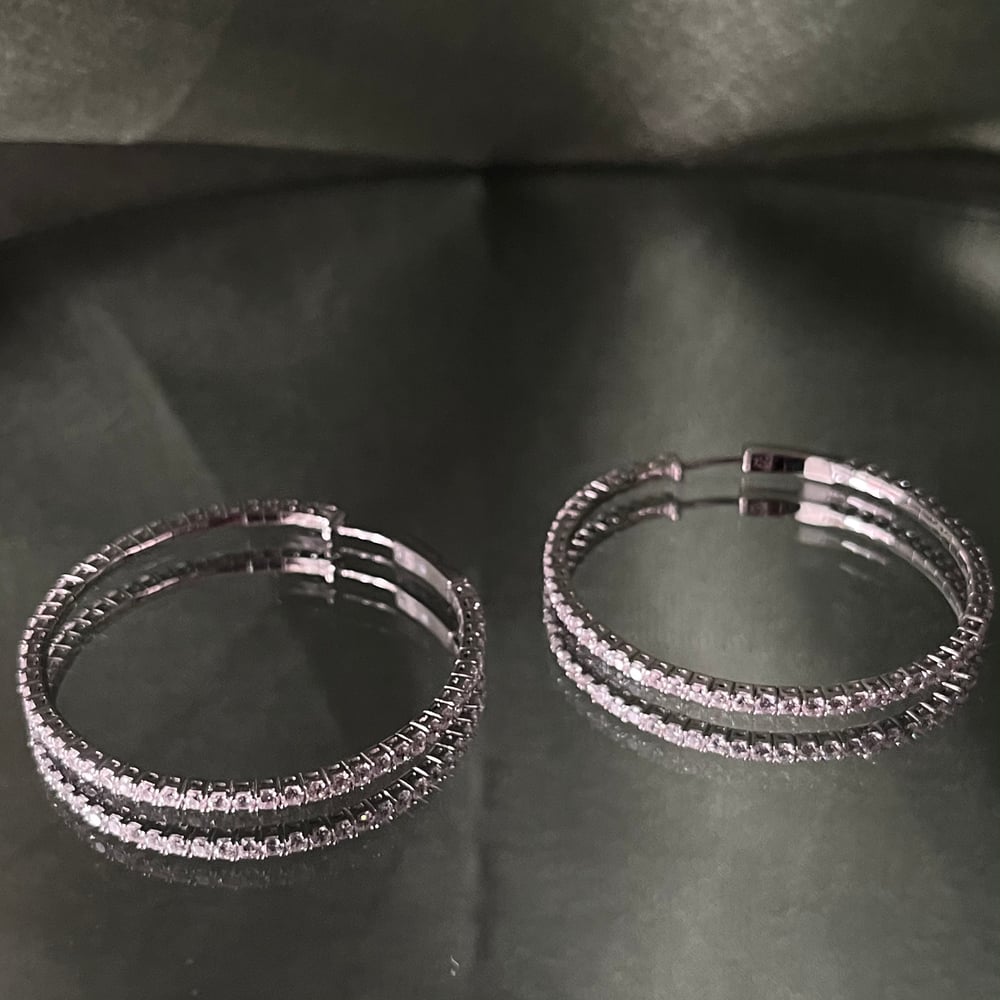 Image of Pretty Diamond Hoops 