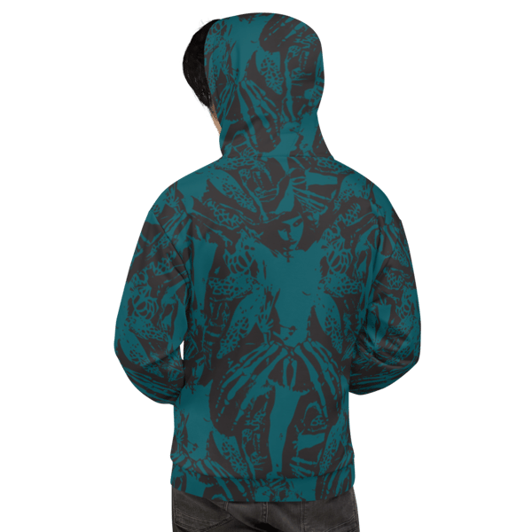 Image of NAMELESS TEAL ALLOVER HOODIE