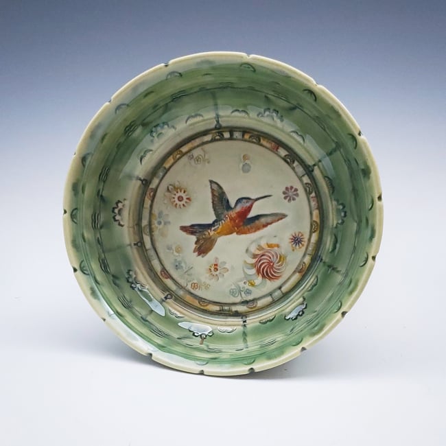 Sap Green Hummingbird Dish