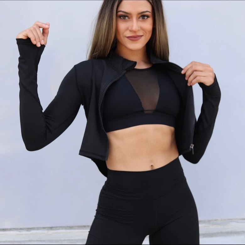 Image of black crop jacket