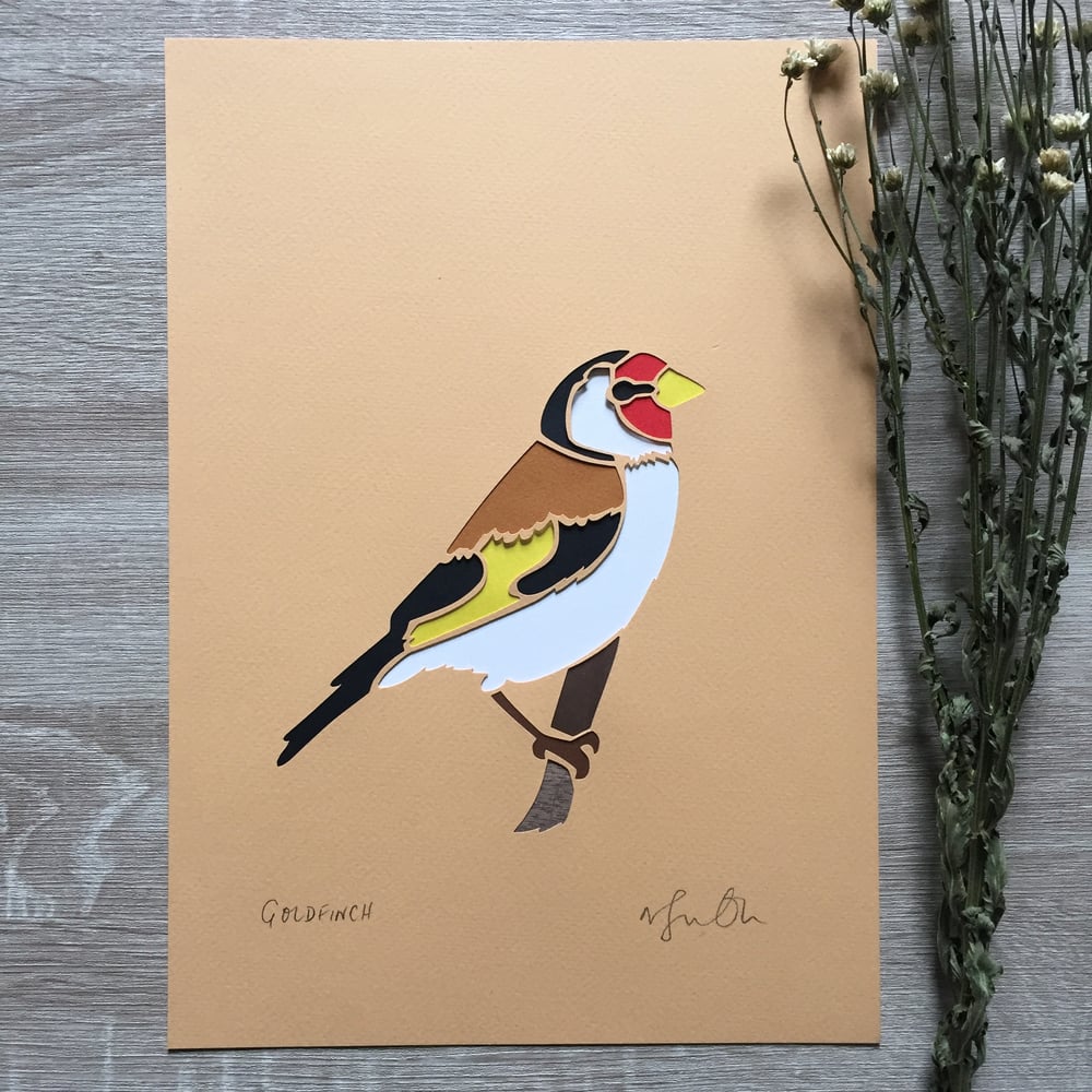 Image of Goldfinch paper cut