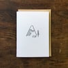 Minimal Adventure Camping in the Mountains Letterpress Card