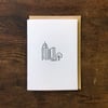 Minimal Adventure Living in the City Letterpress Card