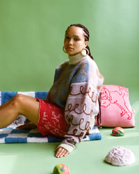 Image 3 of POWDER BLUE AND LILAC SWIRLS JUMPER