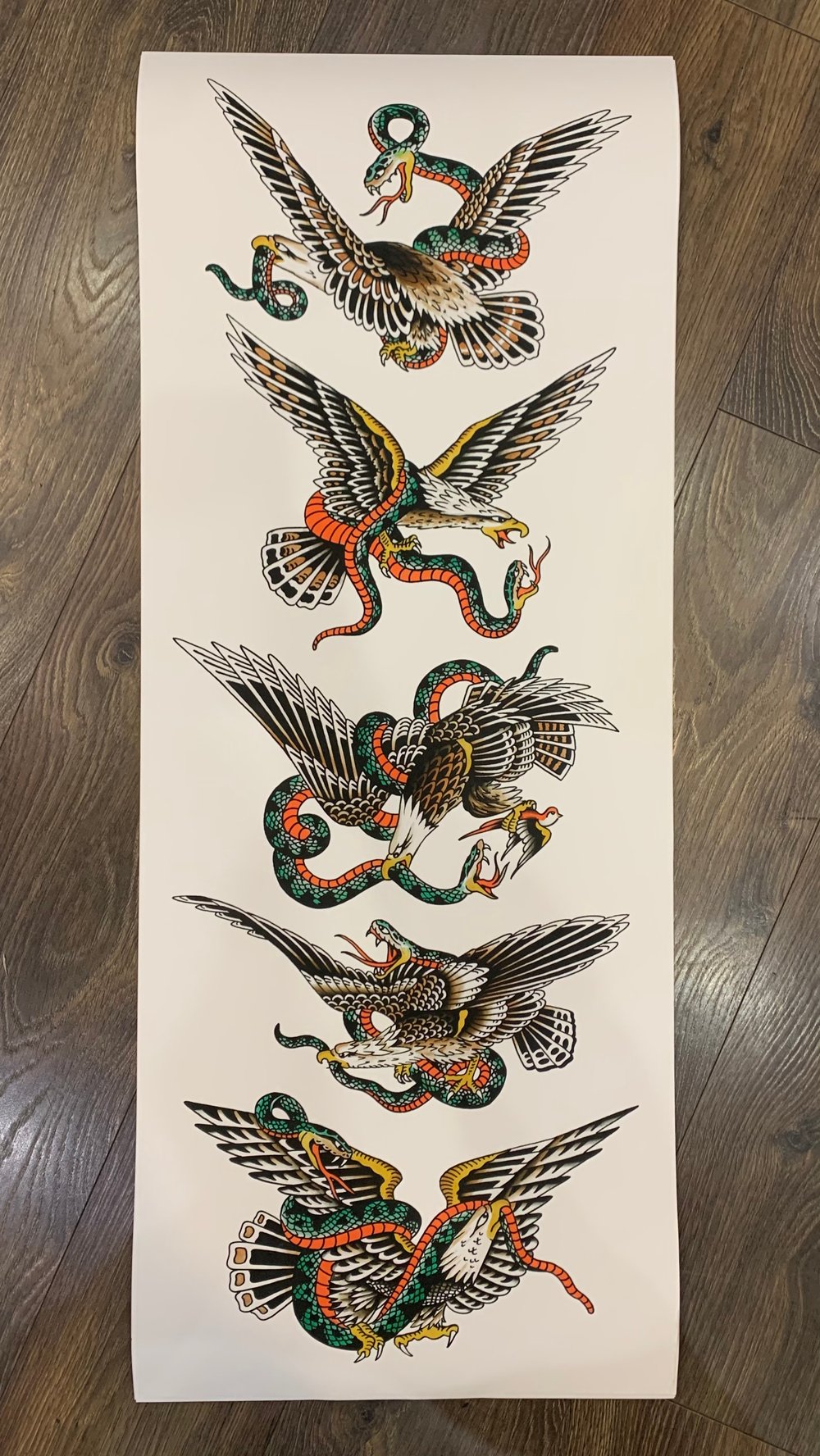 Image of eagle/snake poster 100x40 cm