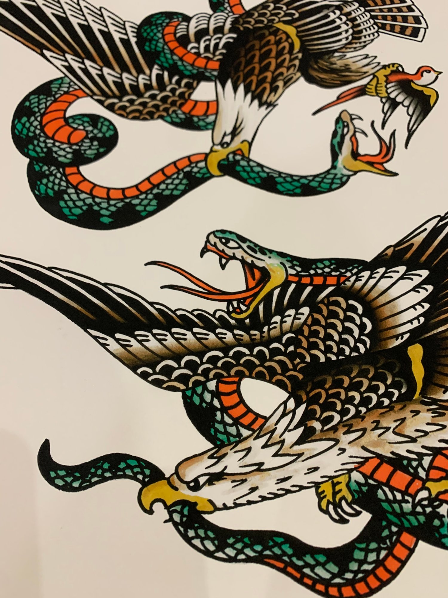 Image of eagle/snake poster 100x40 cm