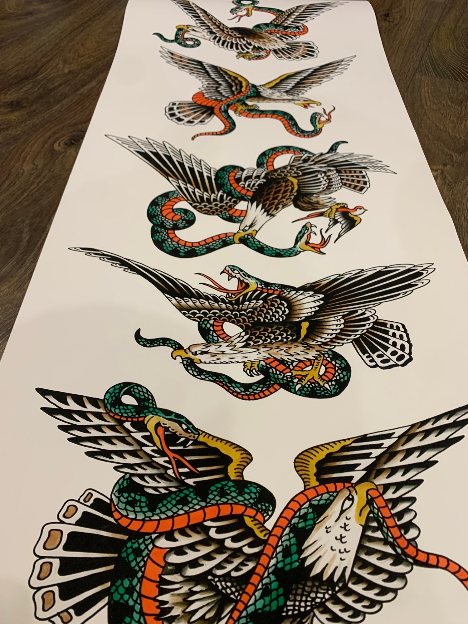 Image of eagle/snake poster 100x40 cm