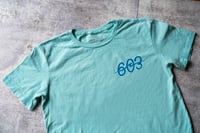 Image 1 of 603 wave logo - Blue tee