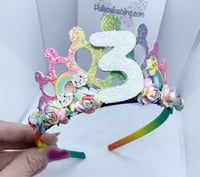 Image 2 of Rainbow Birthday tiara