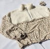 Soft Snow Leopard print jumper jacket 