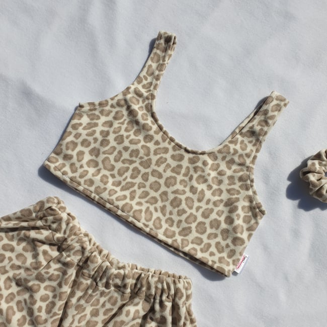 Snow leopard print fleece co-ord 