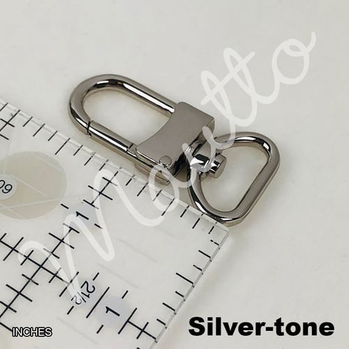 Image of Wide Genuine Leather Wrist Strap (3/4" Wide) with U-shape #16LG Swiveling Clip (Gold or Silver tone)