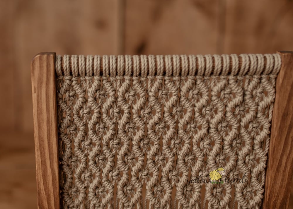 Image of « whisky brown bed with beige macrame NB up to sitter - pre order »
