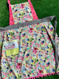 Image 1 of Adult Full Apron,  Multi Color Flowers and Birds