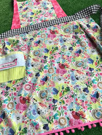 Image 2 of Adult Full Apron,  Multi Color Flowers and Birds