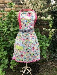 Image 5 of Adult Full Apron,  Multi Color Flowers and Birds