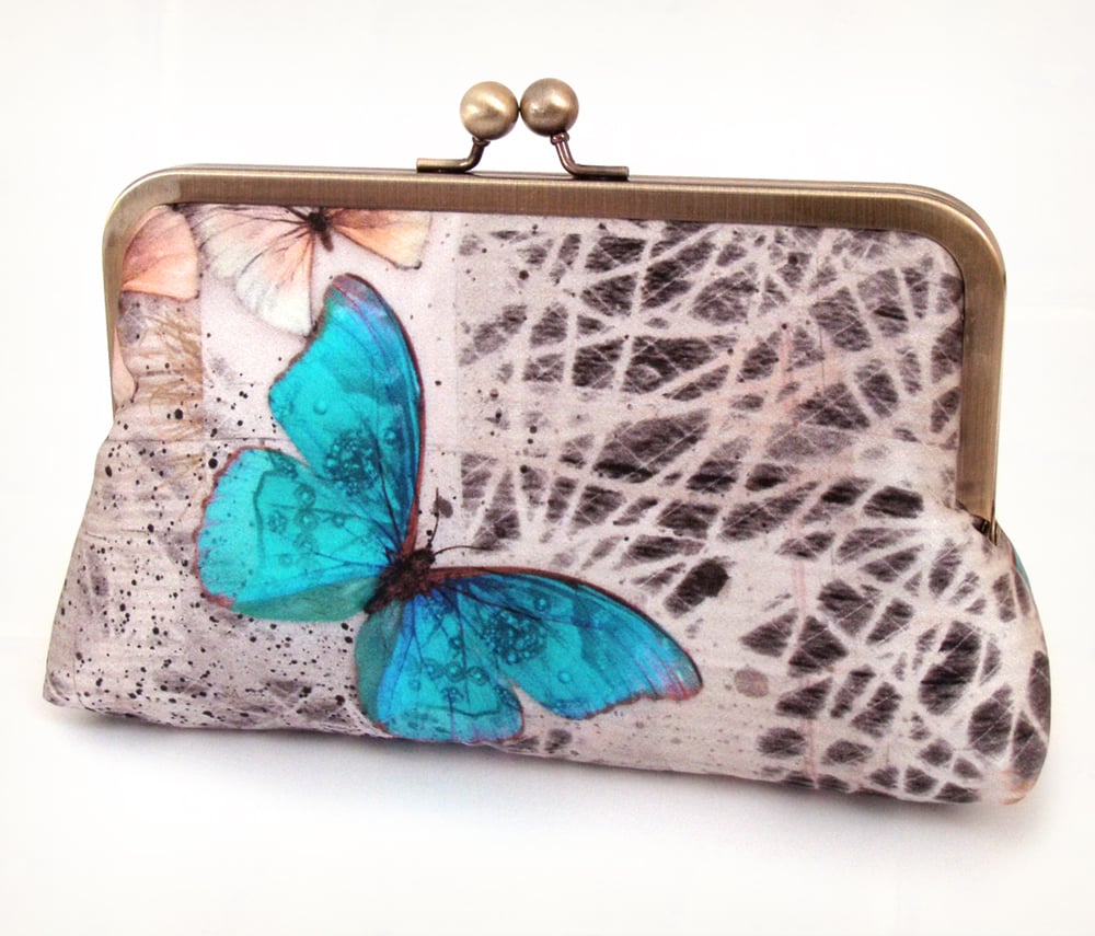 Blue butterfly clutch bag Red Ruby Rose