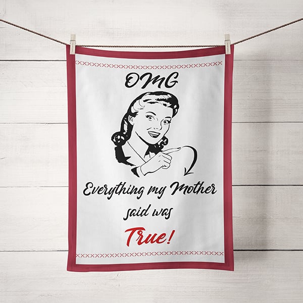 Image of Kitchen Dish Towel Witty Sarcastic Mom Humor