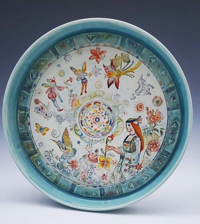 Porcelain Enchanted  Garden Platter